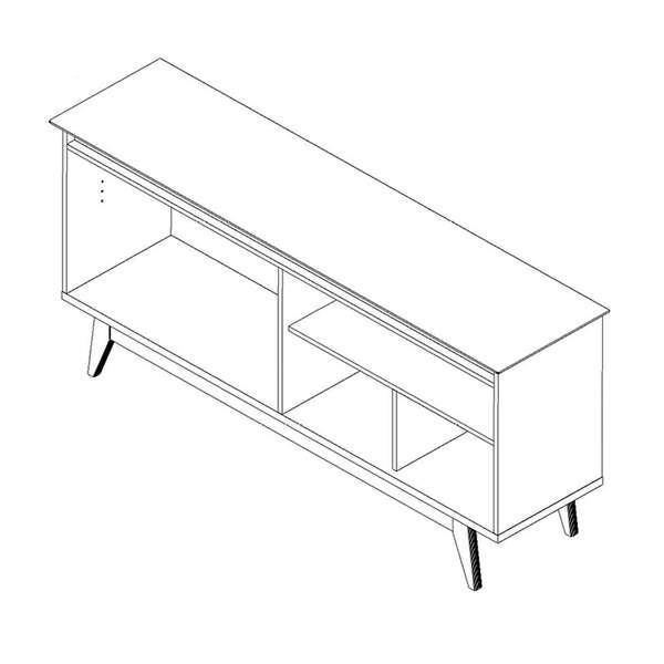 Buffet Classic 4 Pt Off White E Nature - Biblos Moveis