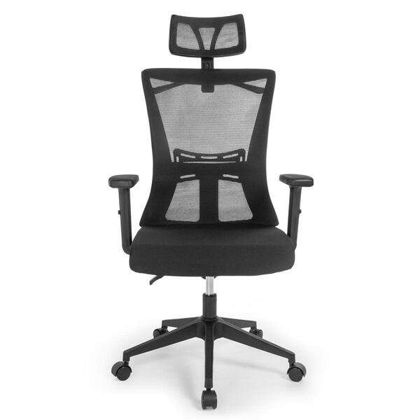 Cadeira De Escritório Ergonômica Imperial Com Apoio De Cabeça E Relax - Preto - Biblos Moveis