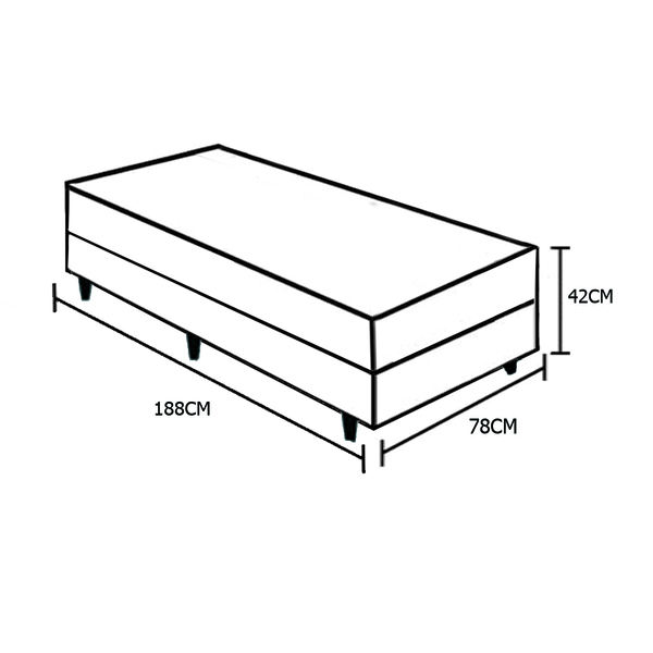 Cama Box Conjugado Solteiro Sp Móveis Espuma Ortopédica - 39x78x188cm - Biblos Moveis