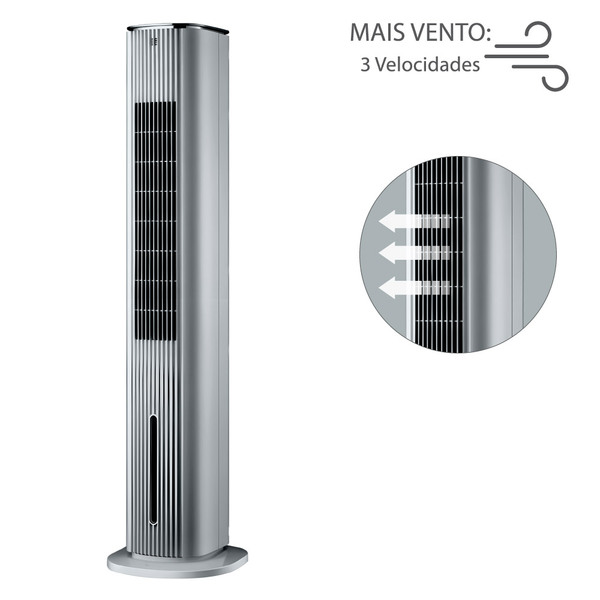 Climatizador Torre Spirit 7L 127V (110V) Slim Prata - Biblos Moveis