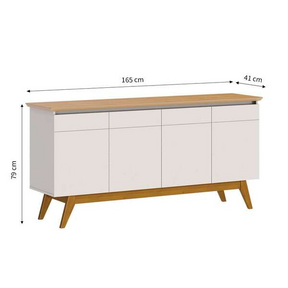 Buffet Classic 4 Pt Off White E Nature - Biblos Moveis