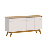 Buffet Classic 4 Pt Off White E Nature - Biblos Moveis