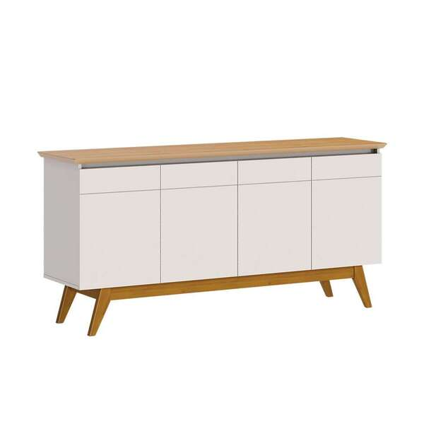 Buffet Classic 4 Pt Off White E Nature - Biblos Moveis