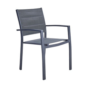 Cadeira de Jardim em Alumínio 85x55cm com Braço Antracite Orion Beta II Naterial - Biblos Moveis
