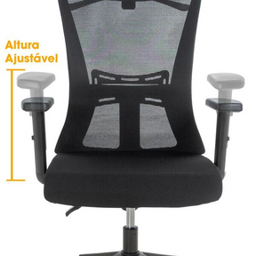 Cadeira De Escritório Ergonômica Imperial Com Apoio De Cabeça E Relax - Preto - Biblos Moveis