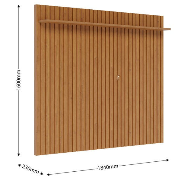 Painel de Parede Ripado Madeira Maciça Home Suspenso Sala Estar para Tv's de até 75 Polegadas Loft 1.8 Imcal - Nature - Biblos Moveis