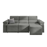 Sofá Retrátil Desmontável Suede 2,10m 3 Lugares Fox Cinza - Biblos Moveis